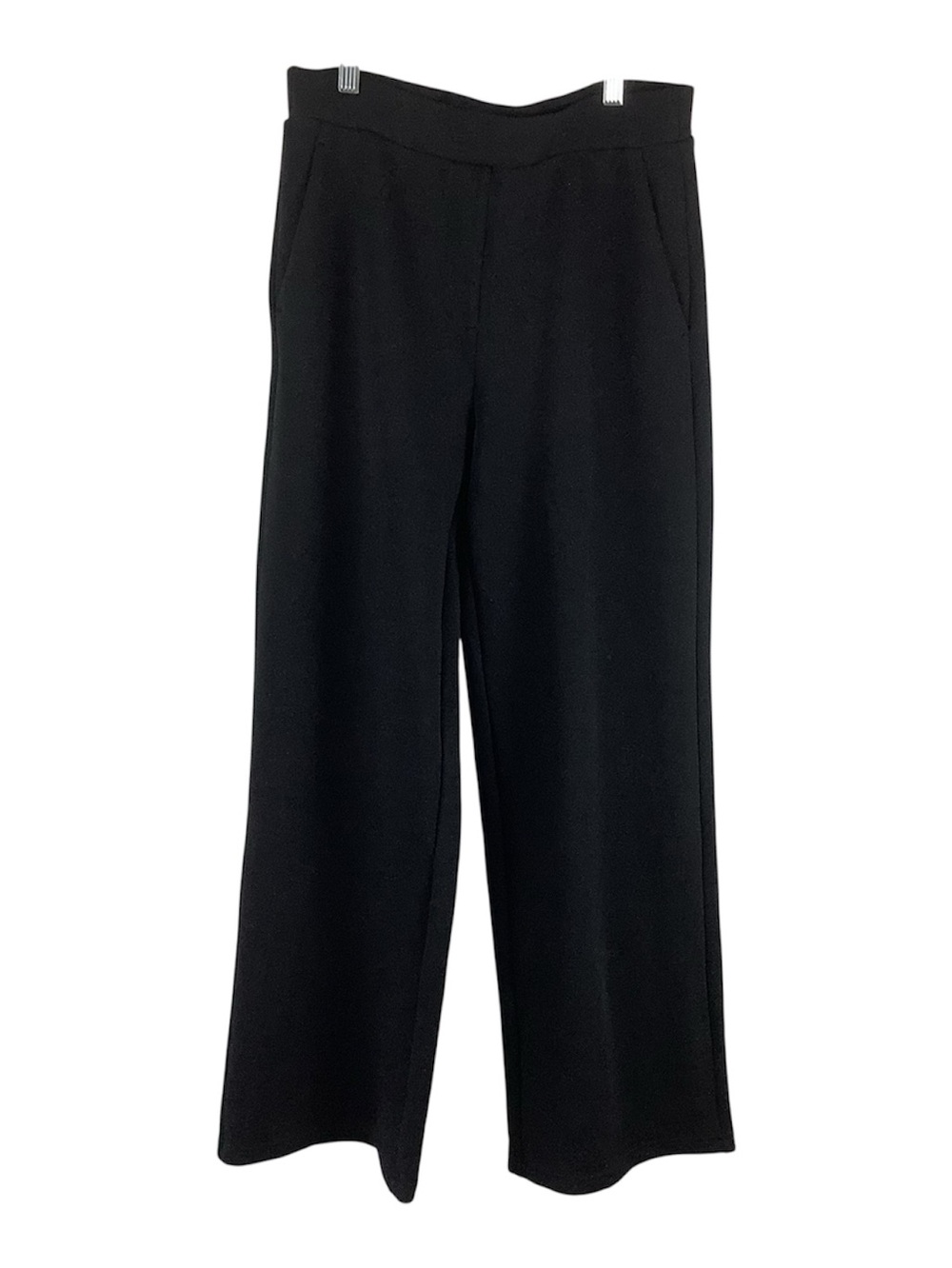 NWT OGL Black Textured Mid Rise Pull On Straight Pant w/ Pockets - Picture 1 of 5